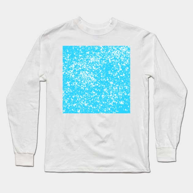 Blue White Paint Splatter Long Sleeve T-Shirt by AlishaMSchil